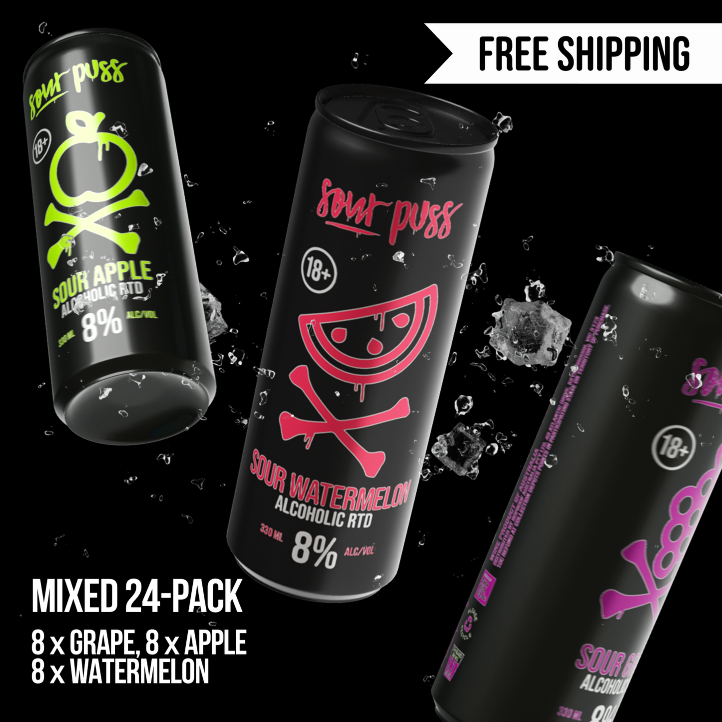 Sour Puss RTD Mixed 24 x  330ml - 80Proof online