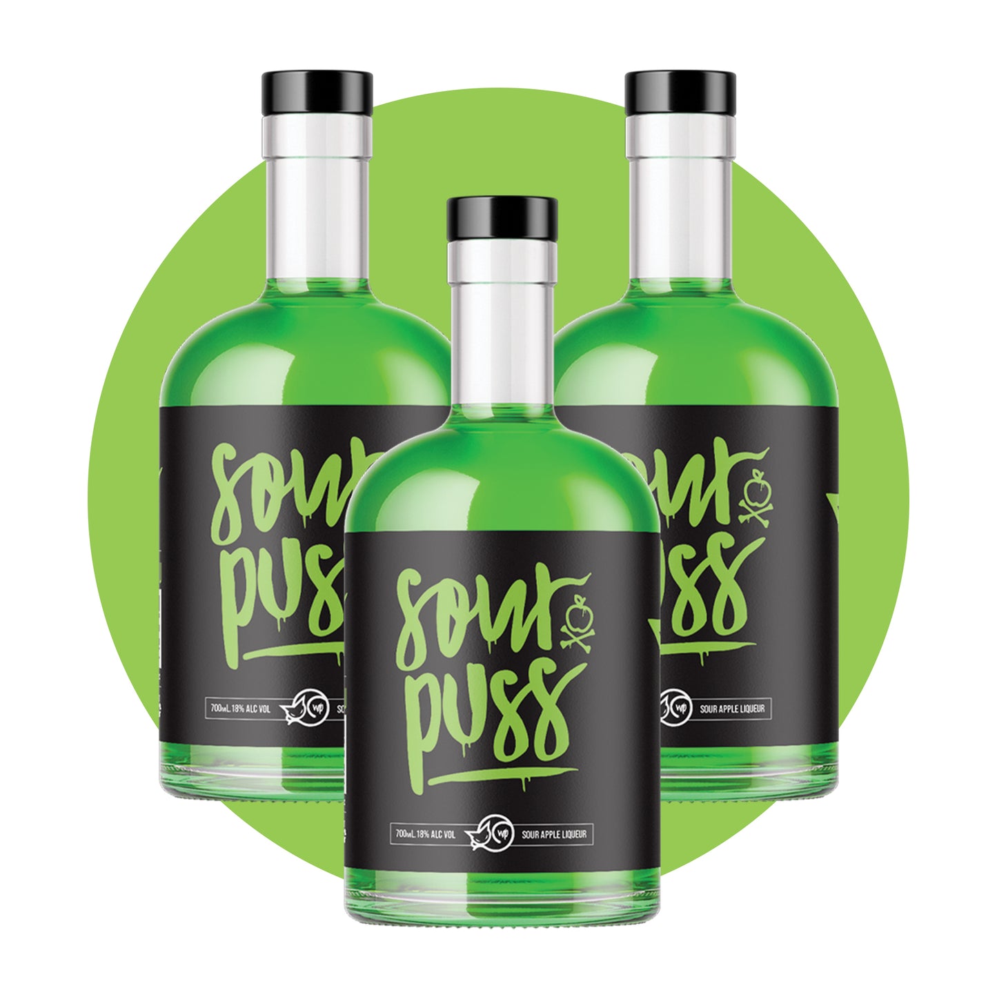 Sour Puss Apple 3-Pack 700ml - 80Proof