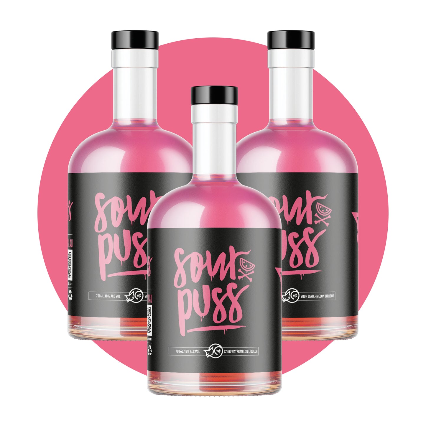 Sour Puss Watermelon 3-Pack 700ml - 80Proof
