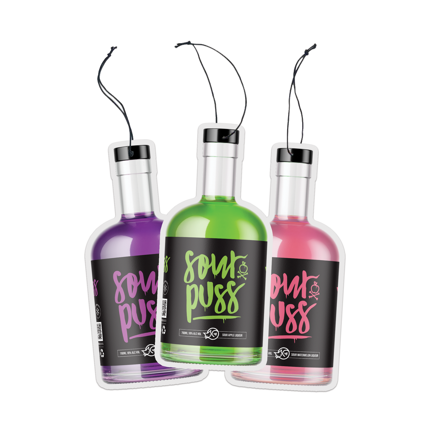 Sour Puss Air Freshener 3-Pack - 80Proof