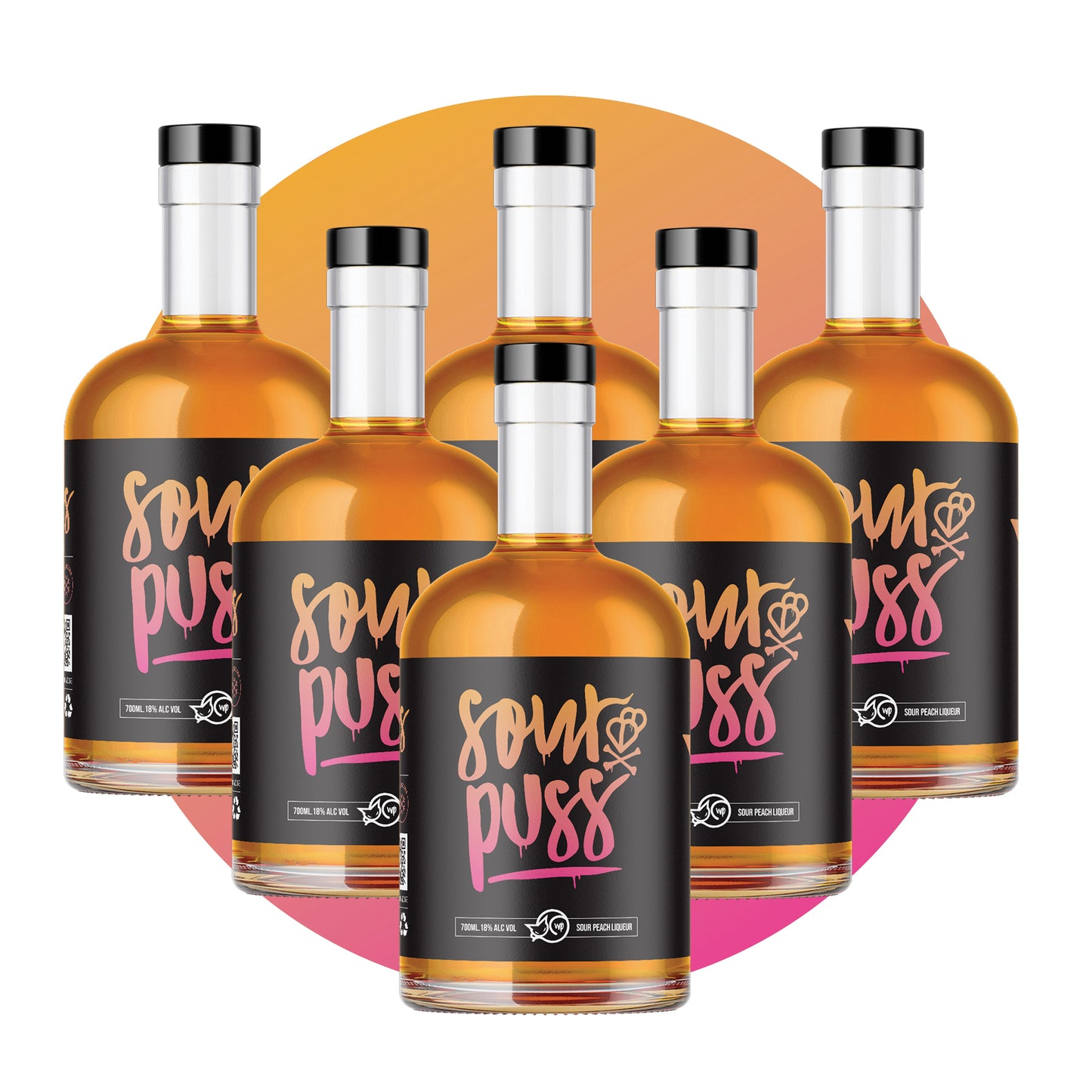 Sour Puss Peach 6-Pack 700ml - 80Proof