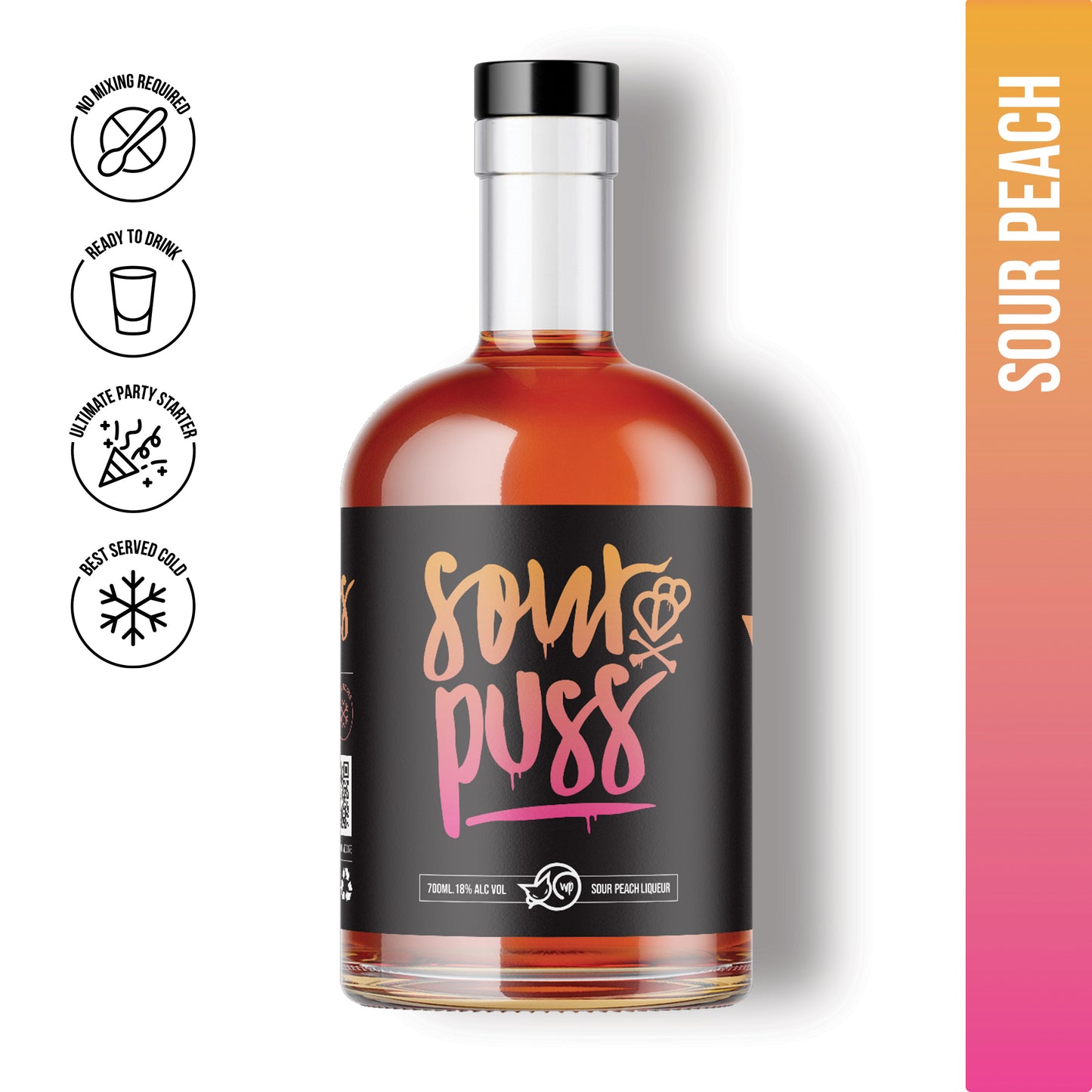Sour Puss Peach 700ml - 80Proof