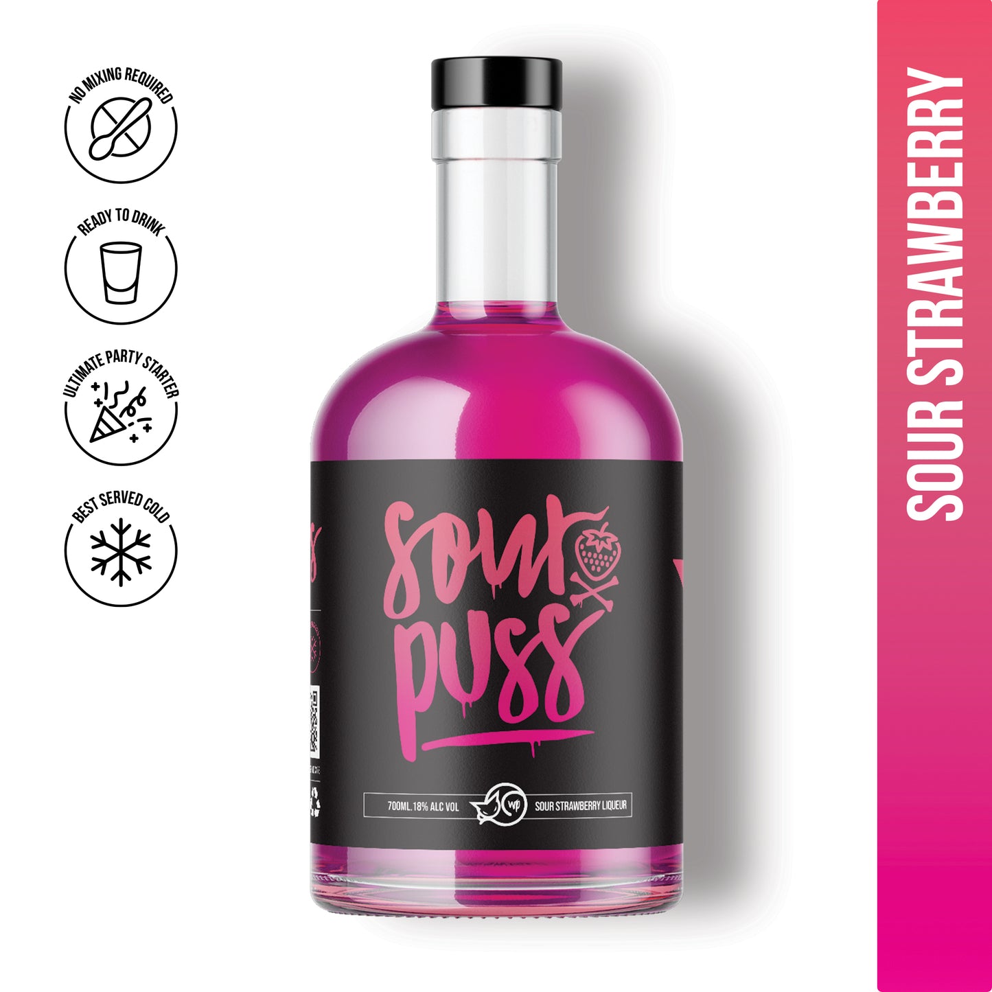 Sour Puss Strawberry 700ml - 80Proof