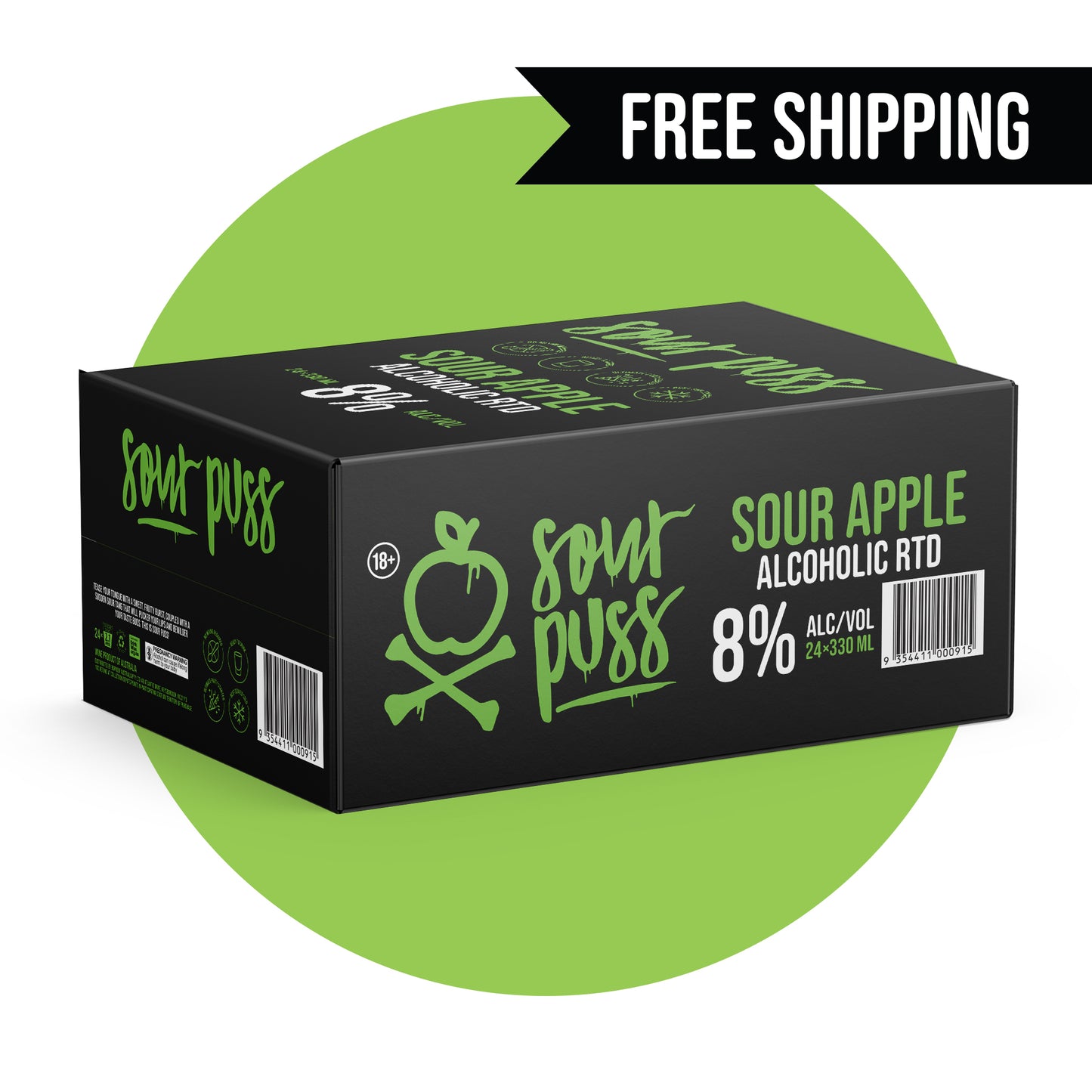 Sour Puss RTD Apple 24 x  330ml - 80Proof online 