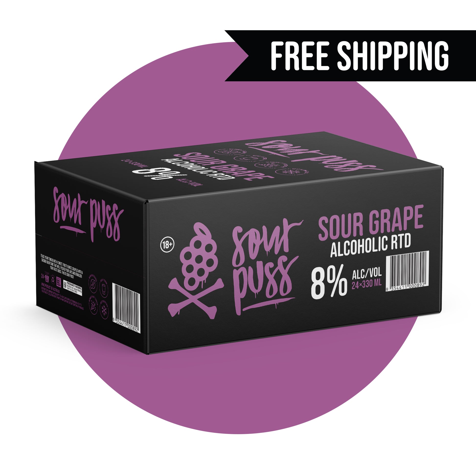 Sour Puss RTD Grape 24 x  330ml - 80Proof online 