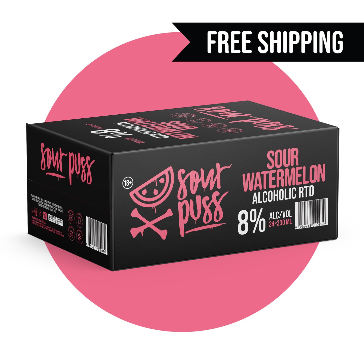 Sour Puss RTD Watermelon 24 x  330ml - 80Proof online 