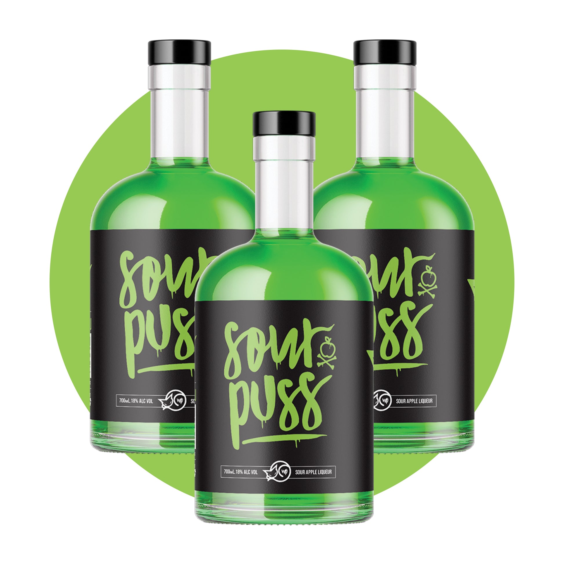Sour Puss Apple 3-Pack 700ml - 80Proof 