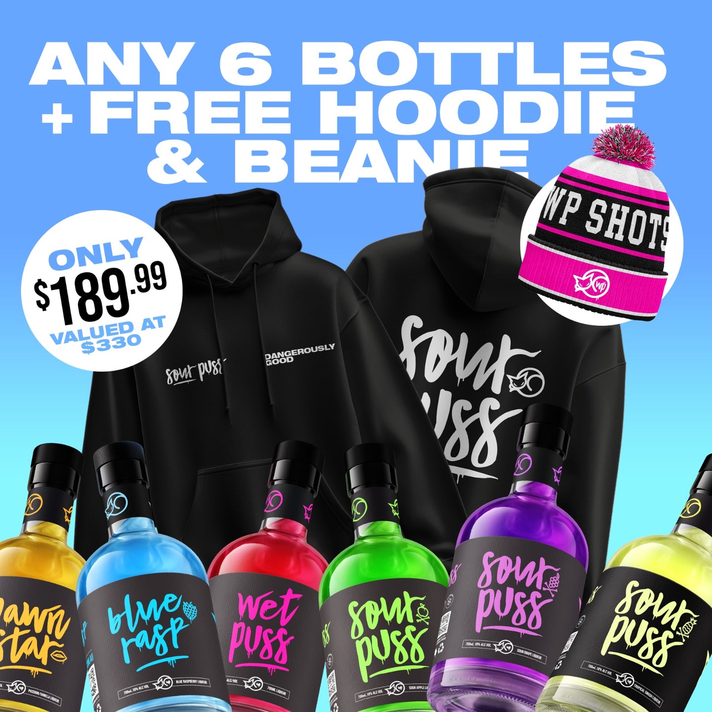 6-Pack + Free Hoodie & Beanie